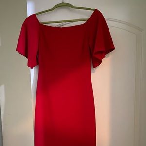Soprano off shoulder red midi dress